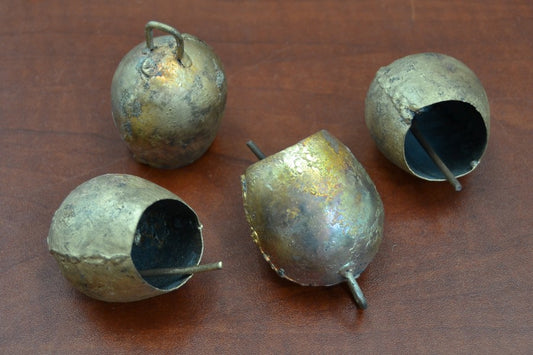 4 Pcs Handmade Iron Metal Farm Bells 2 1/4"